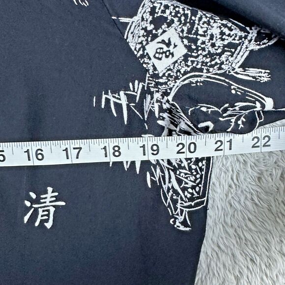 Soft Surroundings Womens Tunic Top M Asymmetrical Black Lantern Print Rayon Boho - Picture 5 of 15